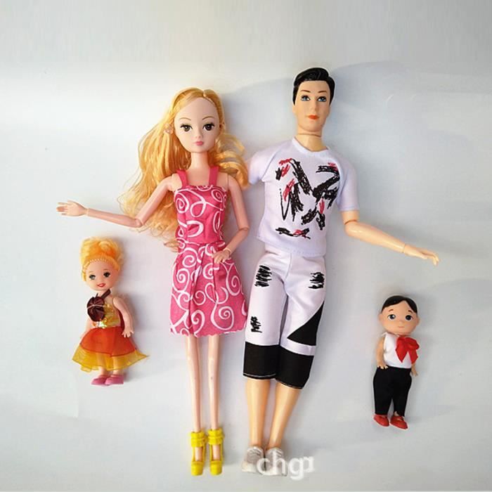 Famille Poupee Barbie ensemble garcons et filles maman papa Enfant jouets cadeaux Cdiscount Jeux Jouets