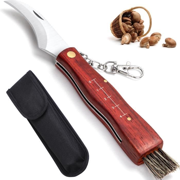 Couteau à champignons avec brosse, couteau de fourrage couteau de