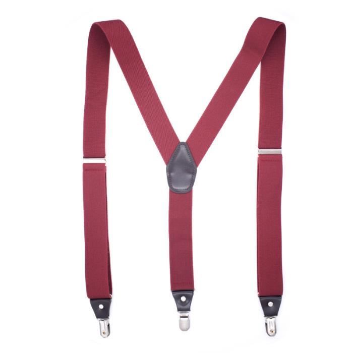 Bretelles Cuir PU Réglables Pour Homme - Clips Métalliques - Style Vintage Et Tendance