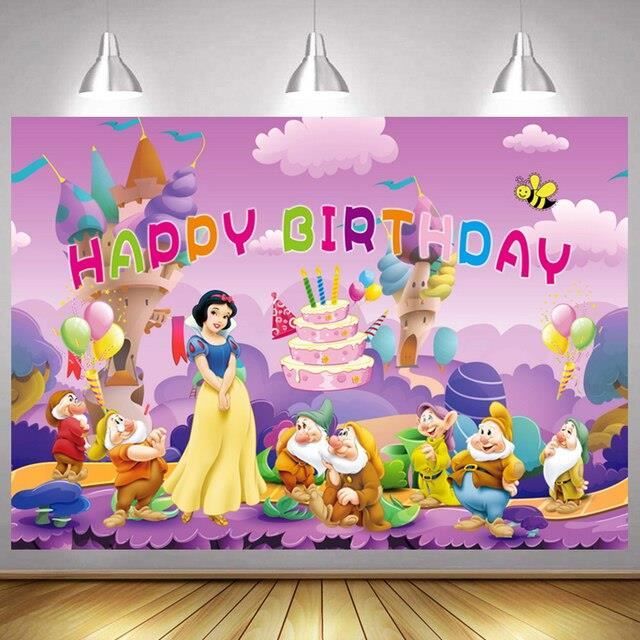 Arrière plan de photographie d'anniversaire Disney blanche neige Alice