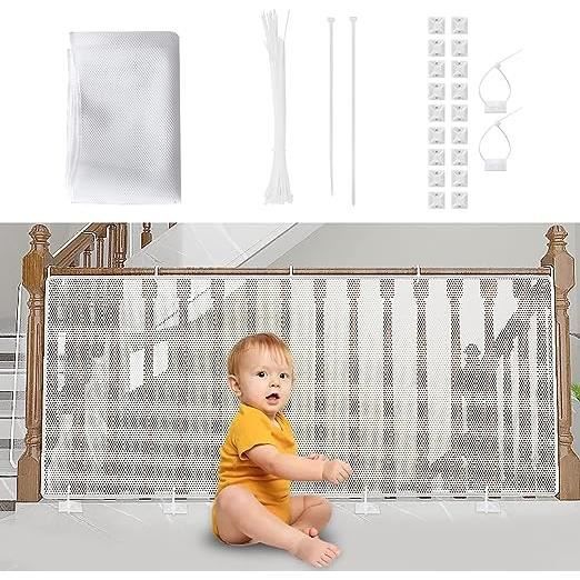 Comparer les prix de Filet de sécurité pour enfants Filet de protection d'escalier de balcon Filet anti-chute anti-chat Blanc 300x90 CM
