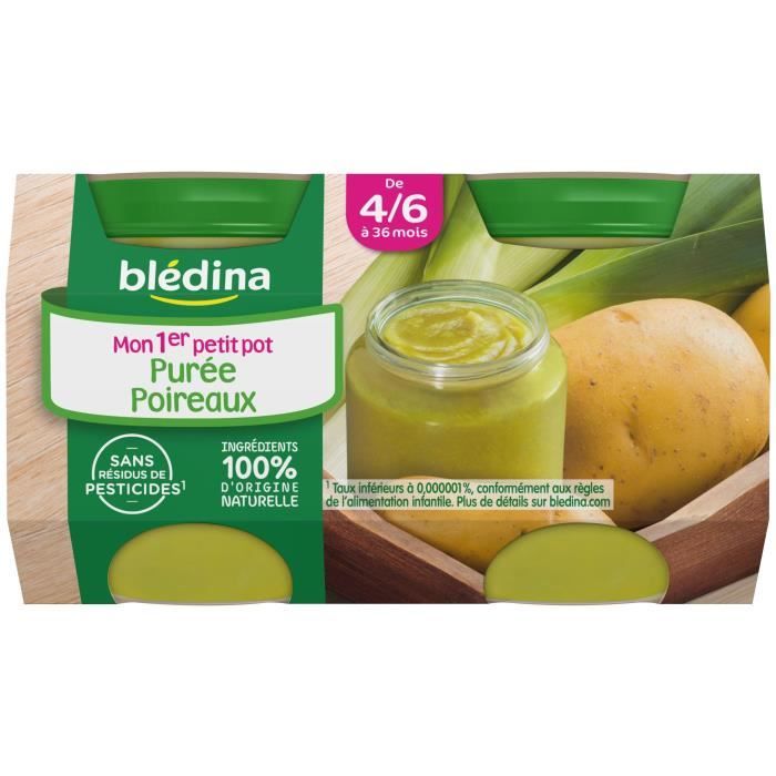 BLEDINA Mon 1er Petit Pot Pomme de terre poireaux - 2x130g - Dès 4/6 mois -  Achat / Vente légumes cuisinés BLEDINA Mon 1er Petit Pot Pomme de terre  poireaux - 2x130g 