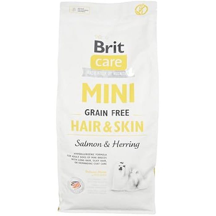 Meilleurs prix pour Alimentation - BRIT CARE - Mini Hair et Skin - Saumon et Hareng - Hypoallergénique - 7 kg