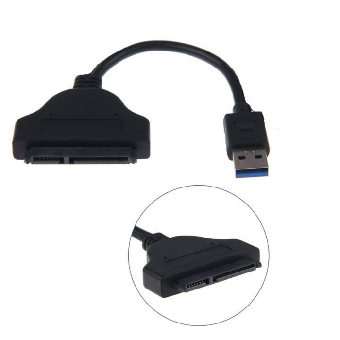 Adaptateur USB 2.0 SATA 7 + 15 broches pour disque dur interne HDD