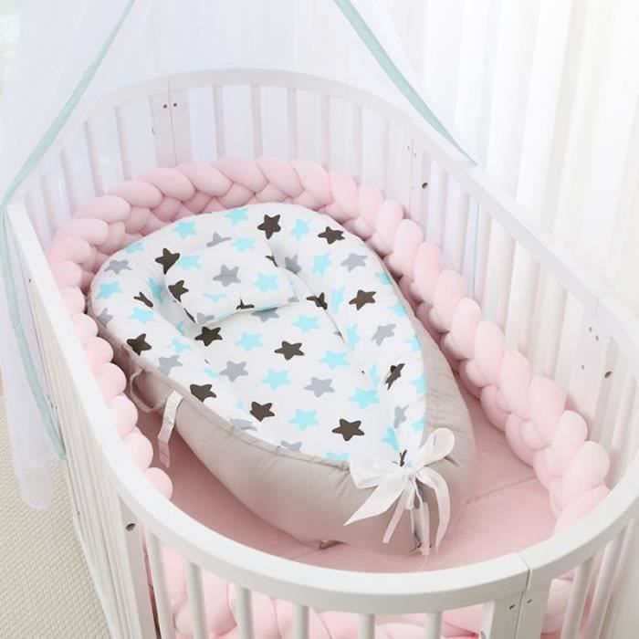 Cocon Bébé Avec Nœud Décoratif - Réducteur De Lit Nid Douillet Cappuccino, Taille Ajustable 0-8 Mois