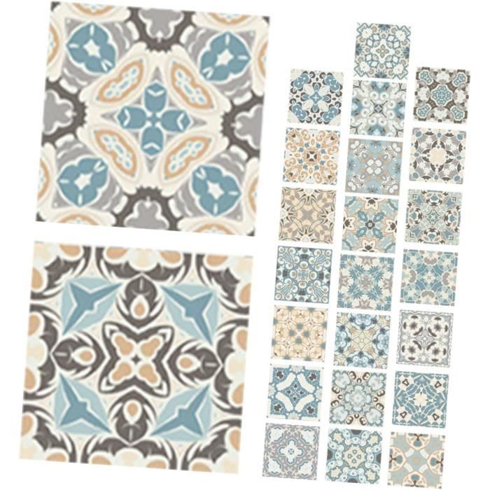 Lot 10 Autocollants Mosaïque Carrelage 20x20 Cm – Vert & Jaune, Faciles à Poser Pour Cuisine, Salle De Bain & Déco Intérieure