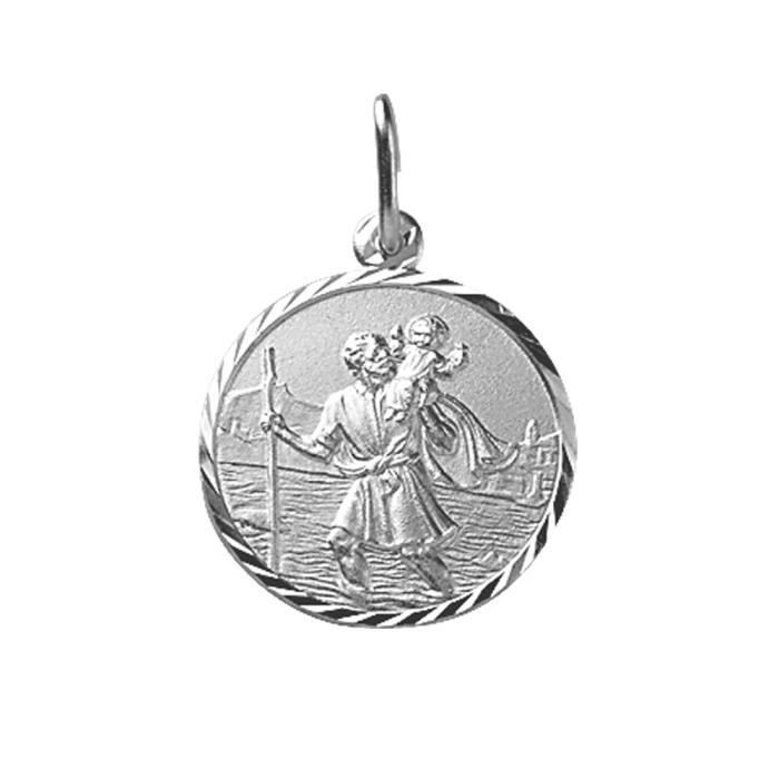 Pendentif Saint Christophe En Argent 925 Avec Chaîne - Neuf Avec étiquettes - Protection Voyageur