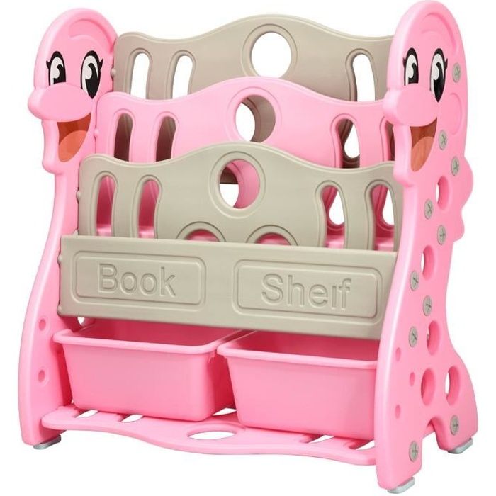 Dreamade 2 En 1 Etagere Enfants Avec 4 Couches Et 2 Paniers Bibliotheque Enfant En Pe Pour Salon Cambre Creche 64 5x30 5x68 5cm Cdiscount Puericulture Eveil Bebe