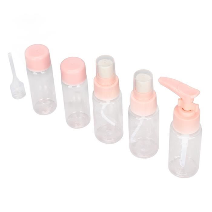 4 Bouteilles Voyage Moussantes Avec Brosse - Pour Gel Lavant Visage Ou Corps - 60/100 Ml - Étui étanche