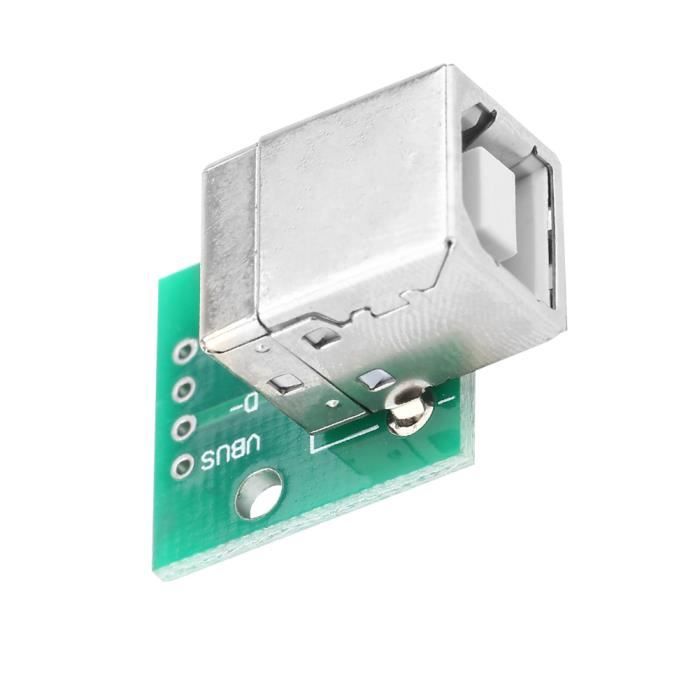 Sourcing Map USB Femelle Type-B Jack 4 Broches 90 Degré PCB DIP Prise Connecteur 5Pièces