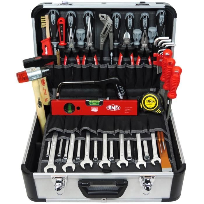 FAMEX 744-48 Malette à outils complète - Valise à Outils - Boîte à outils  en - 159-pièces