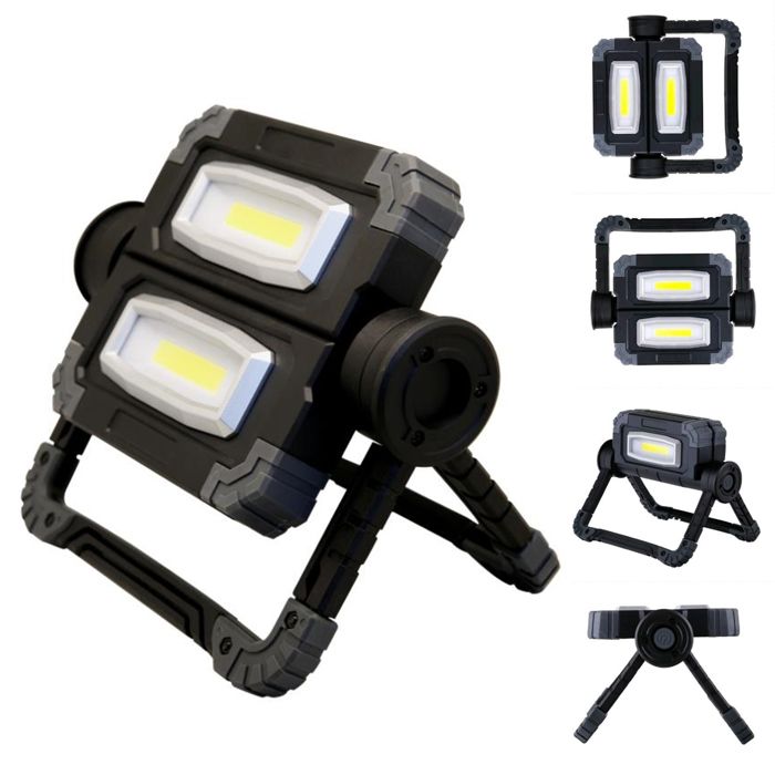 FISHTEC Lampe projecteur portable sans fil. LED orientable à 360° conçue pour un éclairage puissant et polyvalent