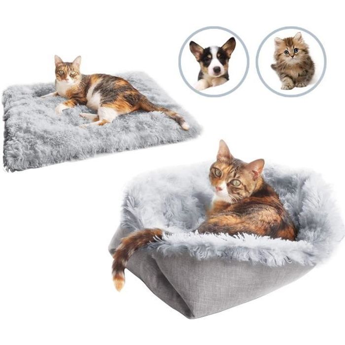 Comparer les prix de Lit pour Chat Chien, 2 en 1 Couverture pour Chien,Chat Panier Nid de Chat Maison Chat Confortable Chaud Ultra Doux Coussin Moelleux