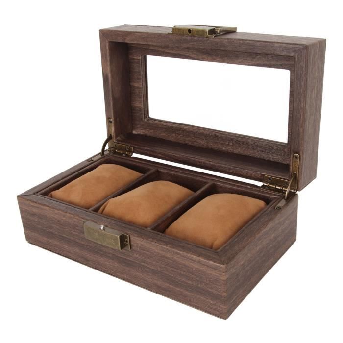 Mallette De Rangement Pour Montres - 20 Compartiments - Noir Et Rouge - Cuir Artificiel