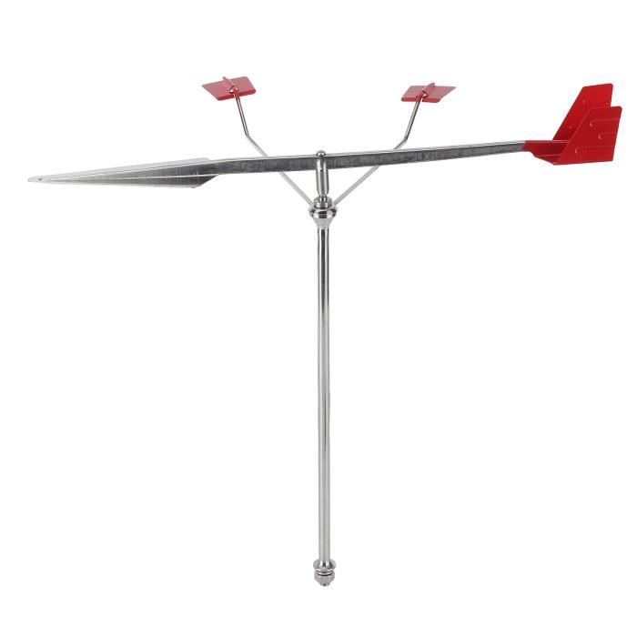 Indicateur De Vent Bateau Rouge – Mât Inox, Drapeau Nylon 200x160 Mm Pour Voilier Et Yacht