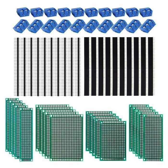Jubaopen 70PCS Cartes PCB Double Face - 7 Tailles Différentes | Pour Prototype Et Soudage Électronique