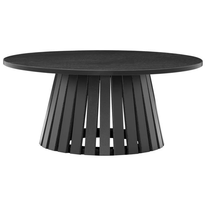 table basse ronde 80cm style scandinave noire liv