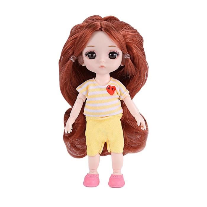 Poupée BJD 1/6 12 Pouces Cheveux Ondulés Rouges - Corps Articulé Peau Nue - Marque HWAPADOLL