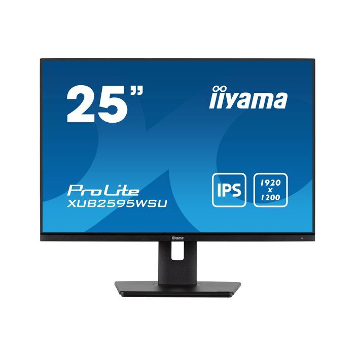 Ecran IIYAMA 25 IPS 4ms 16:10 1920x1200 VGA HDMI DisplayPort HUB USB (2x2.0) 15cm pied réglable en hauteur Pivot / XUB2595WSU-B5