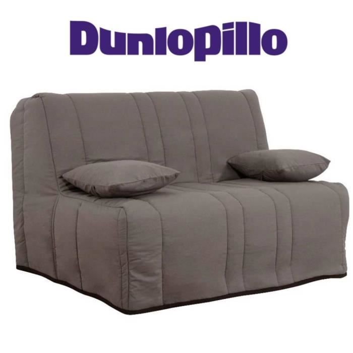 Canape Convertible Bz Love Taupe Systeme Slyde Matelas Dunlopillo