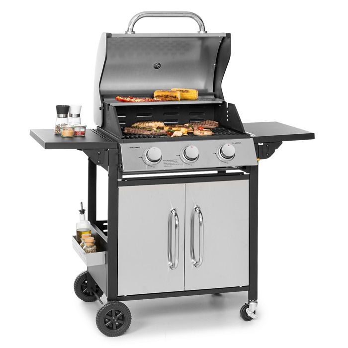 Klarstein Tomahawk Barbecue à gaz 3 x brûleurs de 3 6 kW 60 x 43 5 cm barbecue inox