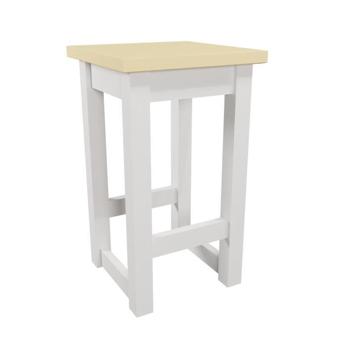 Tabouret De Bar En Hêtre Massif - Hauteur 80cm - Style Pub - Noyer
