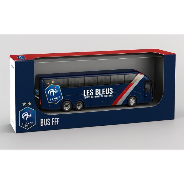 Bus à rétrofriction MEGABLEU Équipe de France Échelle 1:50 Dès