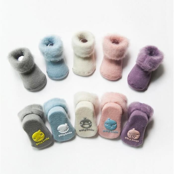 Lot De 5 Chaussettes Bebe Naissance Bebe Bas Antiderapants Enfant Chaussettes Rose Cdiscount Pret A Porter