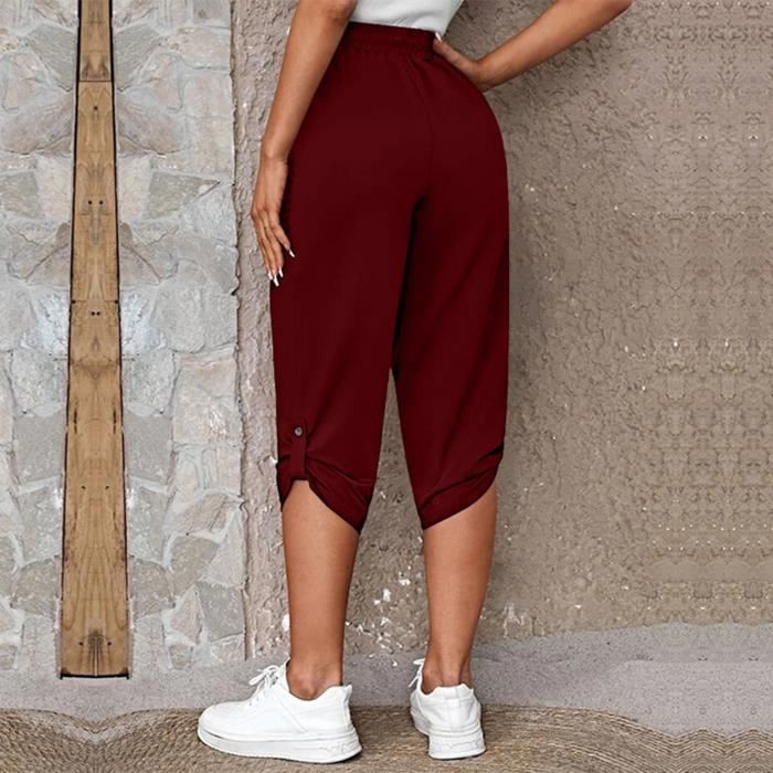Dioche Pantalon court d contract pour femme Pantalons pour Femmes