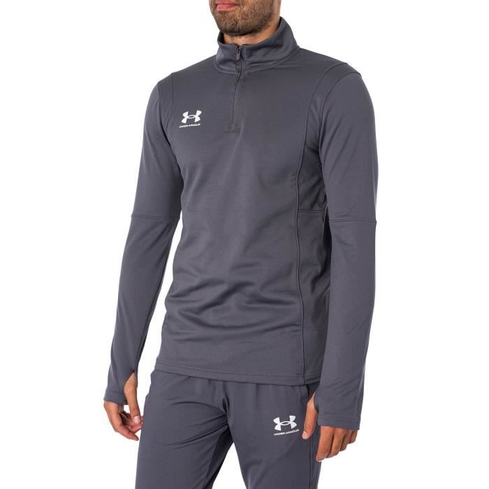 Couche intermédiaire - UNDER ARMOUR - Logo Track Mid Layer - Gris - Manches longues - Fermeture à glissière