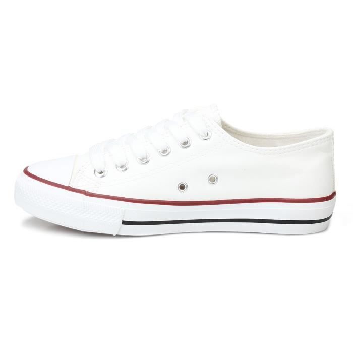 Tennis blanches en simili cuir