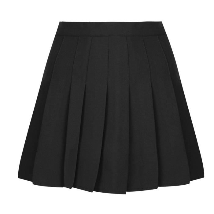 YIZYIF Femme Jupe Ecoliere Taille Haute Uniforme Ecole Costume Jupe Plissee Sport School Girl Costume S XXXL Noir Noir Cdiscount Pret a Porter