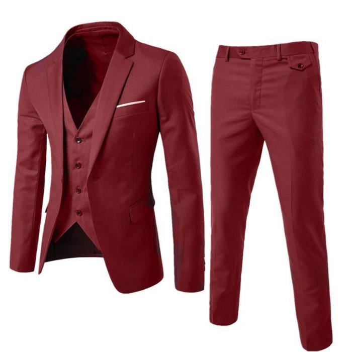 Costume Homme grande taille uni Marque Luxe VeTements Masculin BKG16 Rouge Rouge Cdiscount Pret a Porter