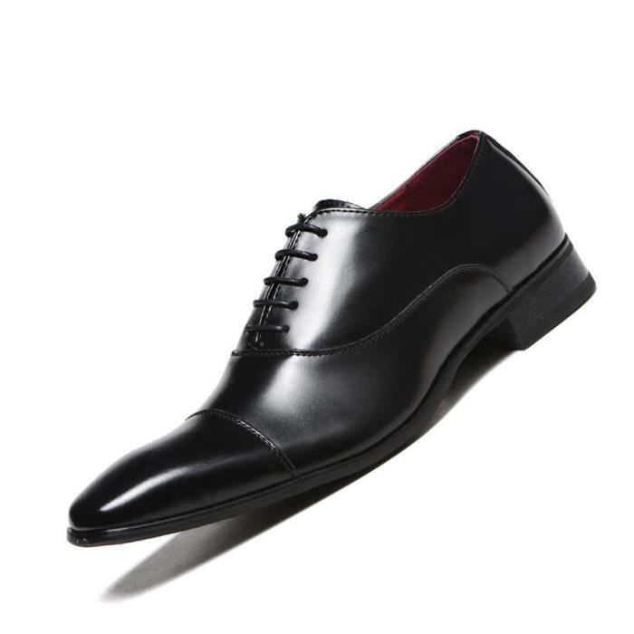 Chaussures Richelieu en cuir noir pour homme et femme Noir - Cdiscount  Chaussures