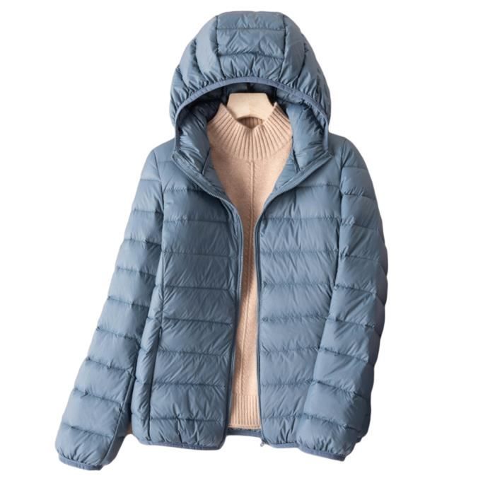 Femme Doudoune Legere Doudoune Chaude Duvet a Capuche Courte Doudoune Matelassee Chaud Doudoune Mince d Exterieur Gris Vert Gris vert Cdiscount Pret a Porter