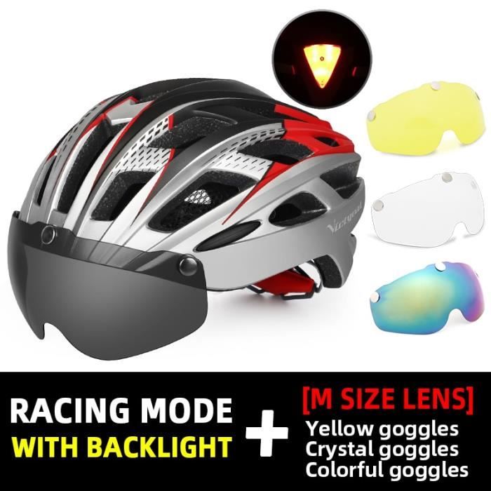 Casque De Vélo ROCKBROS Ultraléger 310g Avec Feu Arrière - Visière Et éclairage Magnétique - NEUF