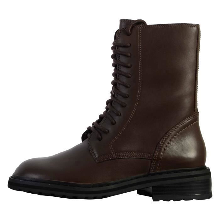 Bottines Femme Clarks Tilham Lace Cuir Marron Talon Bloc Confortable Marron Cdiscount Chaussures