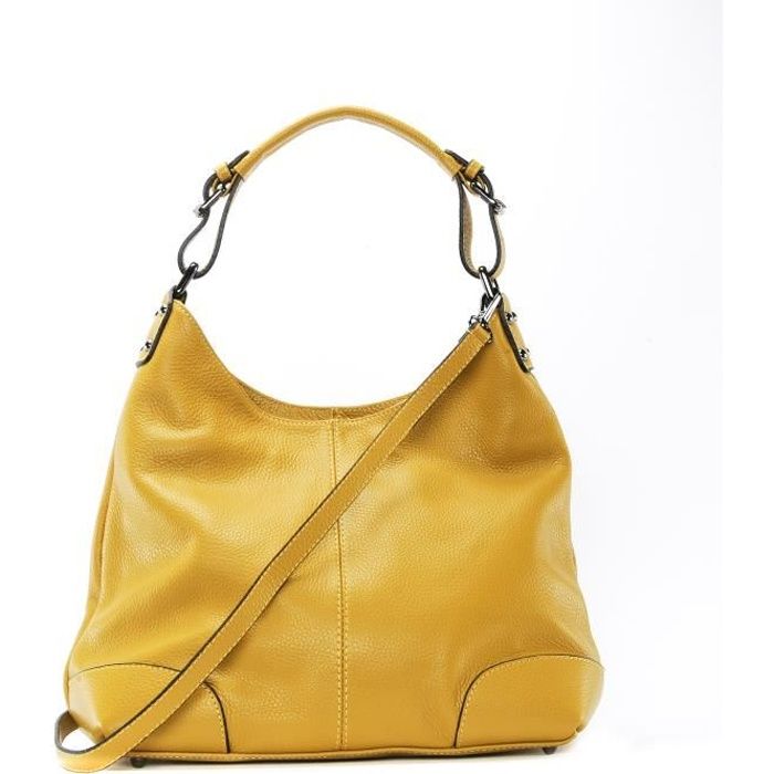OH MY BAG Sac main femme en cuir Nikee port paule jaune