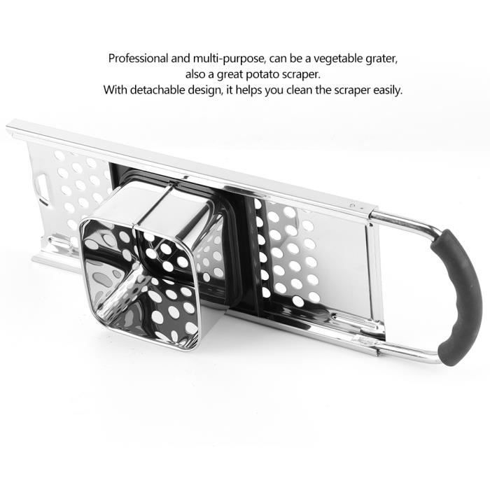 Râpe Multifonction En Inox - Râpe à Tambour Pour Légumes, Fromage, Concombre - 27 Cm - Argenté - 7