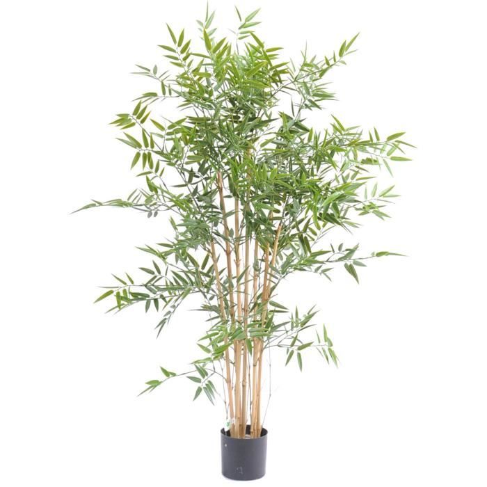 Plante artificielle haute gamme Spécial extérieur en Bambou artificiel,  couleur verte - Dim : 120 x 75 cm - Cdiscount Maison