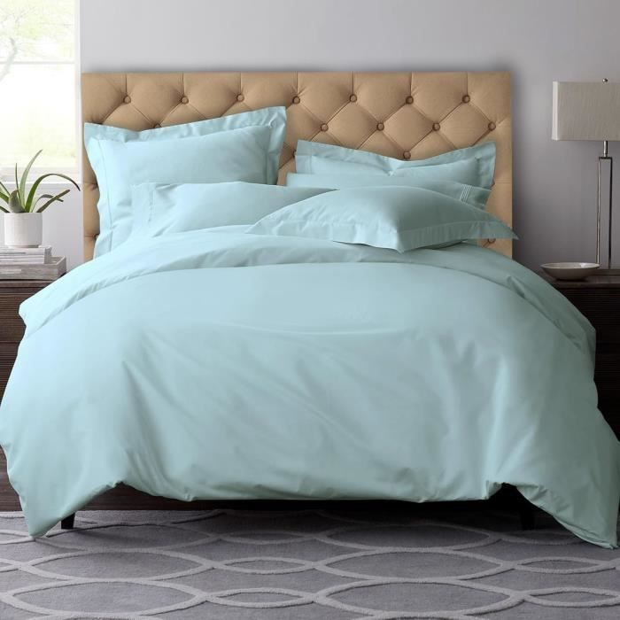 Housse De Couette 200x200 Cm En Coton Peigné 400 Fils - Armure Satin Luxe, Couleur Argent