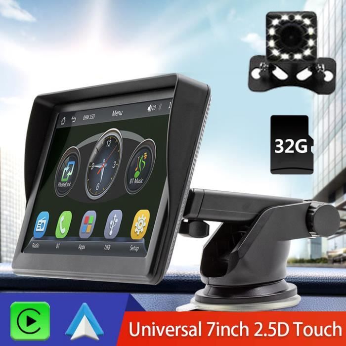 Autoradio avec écran tactile rétractable Bluetooth, lecteur multimédia,  mirrorlink, 2 USB, FM, 60W x 4, 7