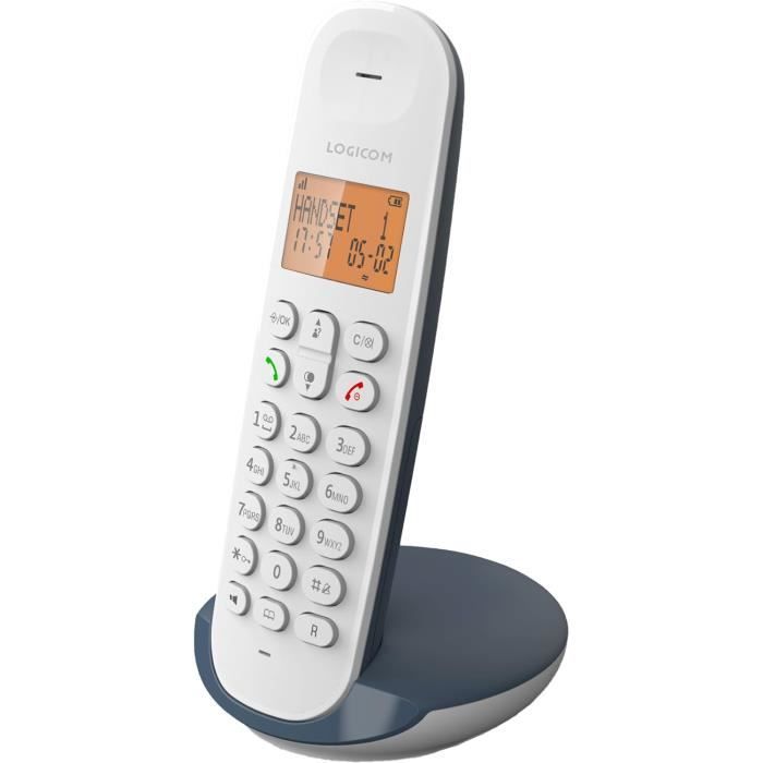 Téléphone Fixe Sans Fil LOGICOM ILOA 150 SOLO - Aubergine, DECT, Sans Répondeur, Neuf