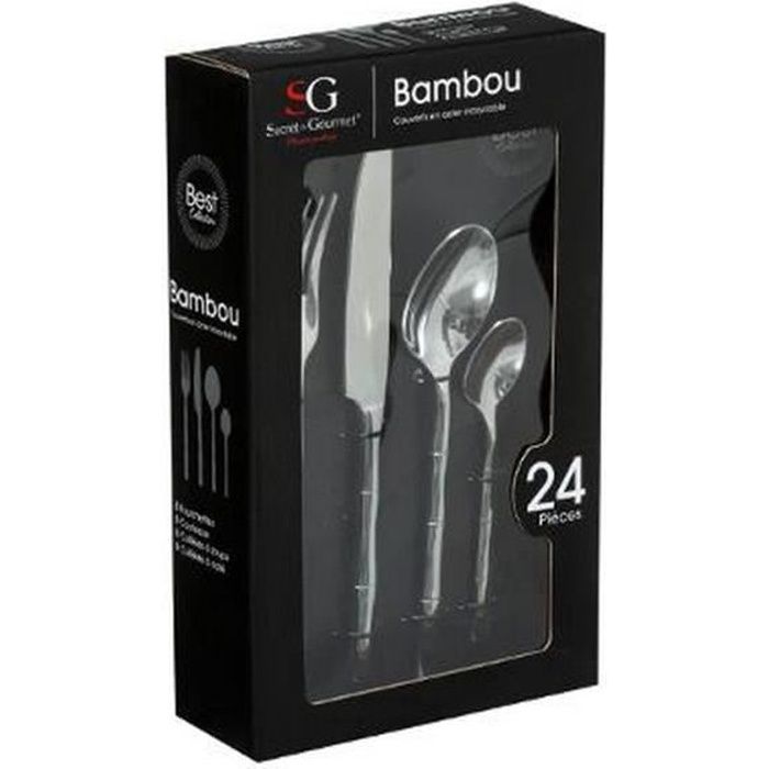 Ménagère en acier inoxydable Bambou 24 pièces