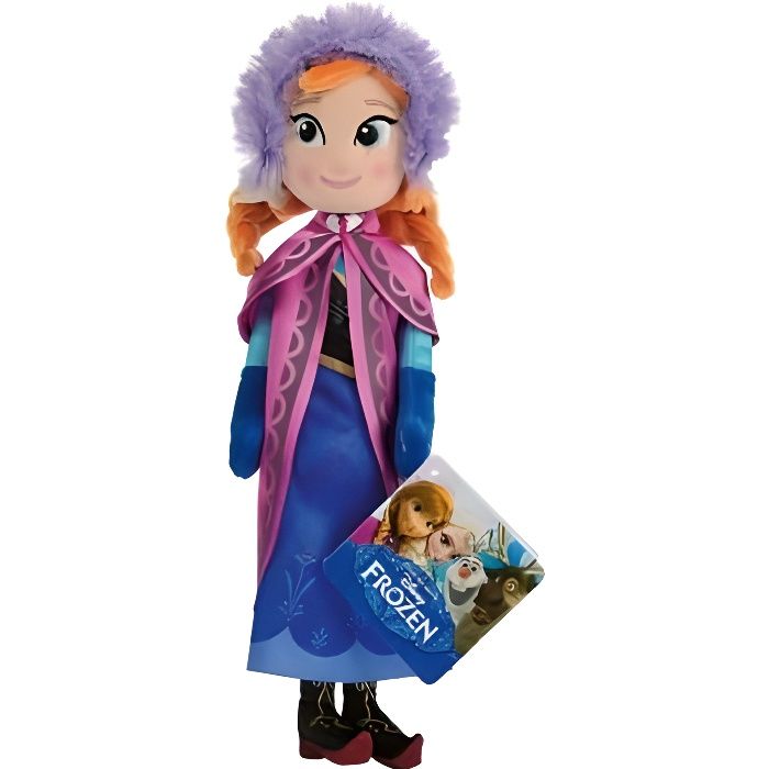 Peluche - La Reine des neiges - Anna 25 cm - Sous licence officielle - 100% polyester 