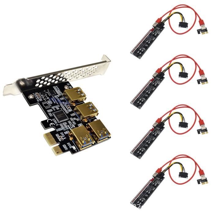 CARTE D'EXTENSION PCI-E USB 3.0 à 4 Ports Adaptateur de Concentrateur PCI 6602 EUR 12,64