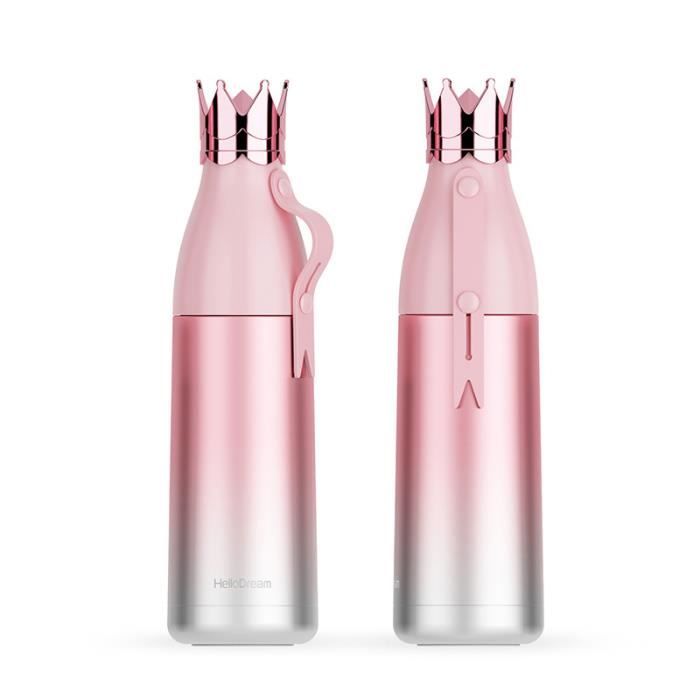 Gourde Isotherme Enfant Acier Inoxydable Sport Bouteille Deau 350ml Reutilisable Gourdes Sans Bpa Rose