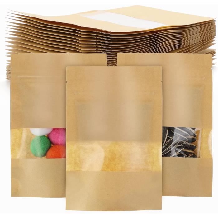 Sachet kraft alimentaire avec fenetre sales