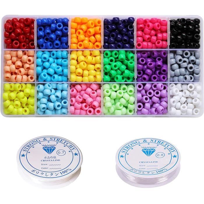 Kit Complet Perles Pour Bracelet DIY : 2800 Perles Polymère 6mm 20 Couleurs + 437 Accessoires Pour Créer Bijoux