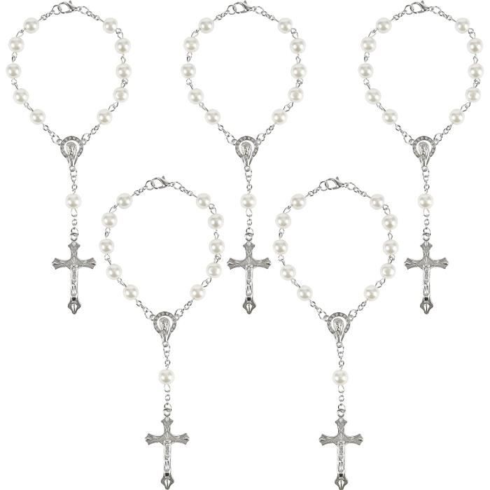 SAROAD Lot de 30 chapelets de baptême pour baptême ou communion SAROAD Lot de 30 chapelets de baptême pour baptême ou communion